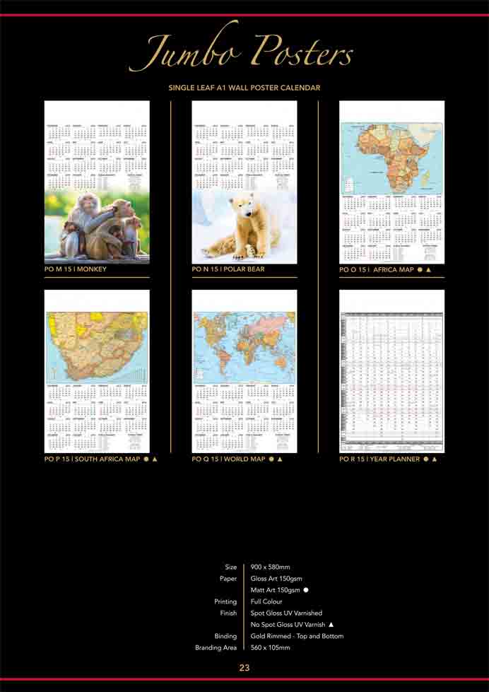 Jumbo  2015 Poster Calendar