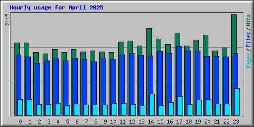 Hourly usage for April 2025